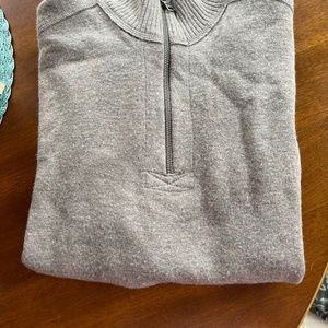 Dark Heather Gray Quarter Zip Merino Sweater